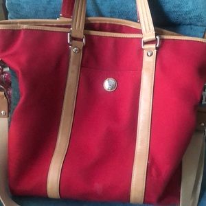 COACH Large Red Canvas Tote Purse